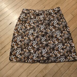 Arizona Jean Company Floral Mini Skirt - Brown and White
